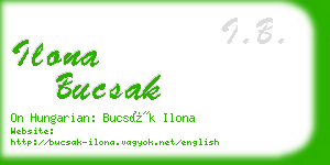 ilona bucsak business card